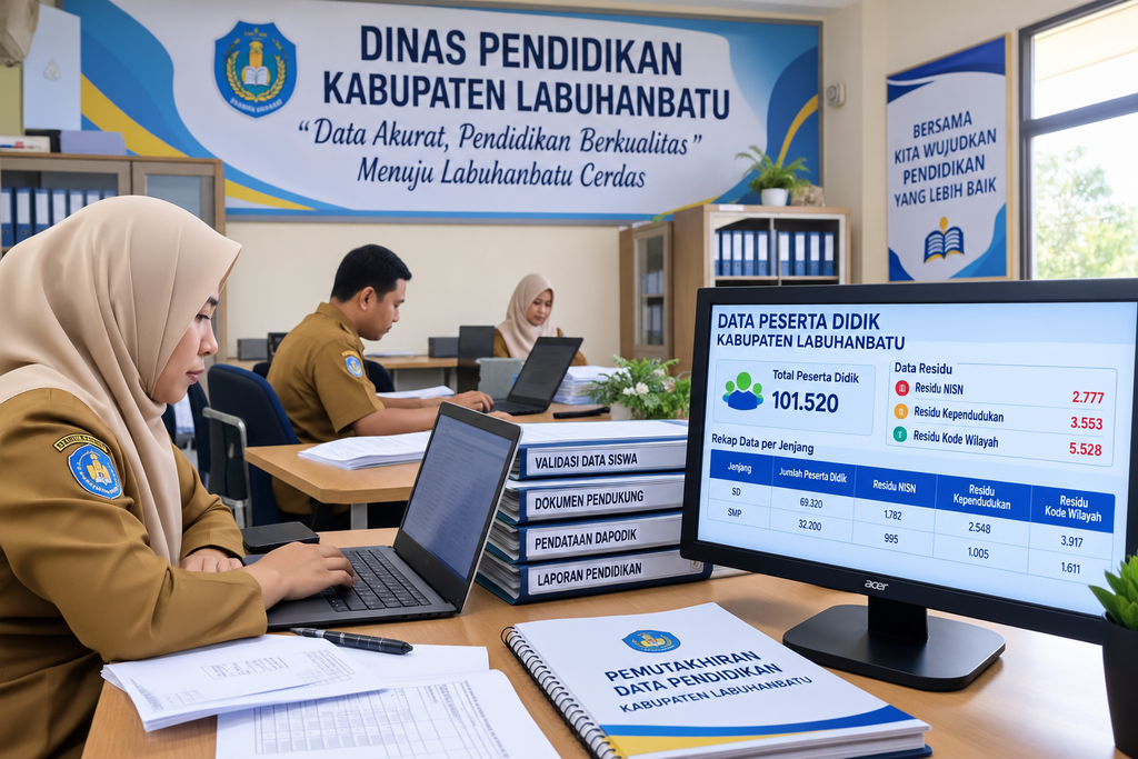 Pemutakhiran Data Pendidikan Labuhanbatu Terus Berjalan, Sekolah Diminta Perkuat Validasi Data